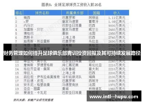 财务管理如何提升足球俱乐部青训投资回报及其可持续发展路径 财务管理如何提升足球俱乐部青训投资回报及其可持续发展路径